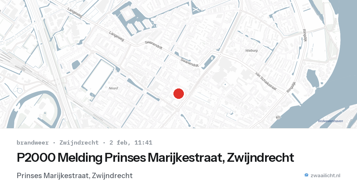 P2000 Melding Prinses Marijkestraat, Zwijndrecht — 2 feb 2026