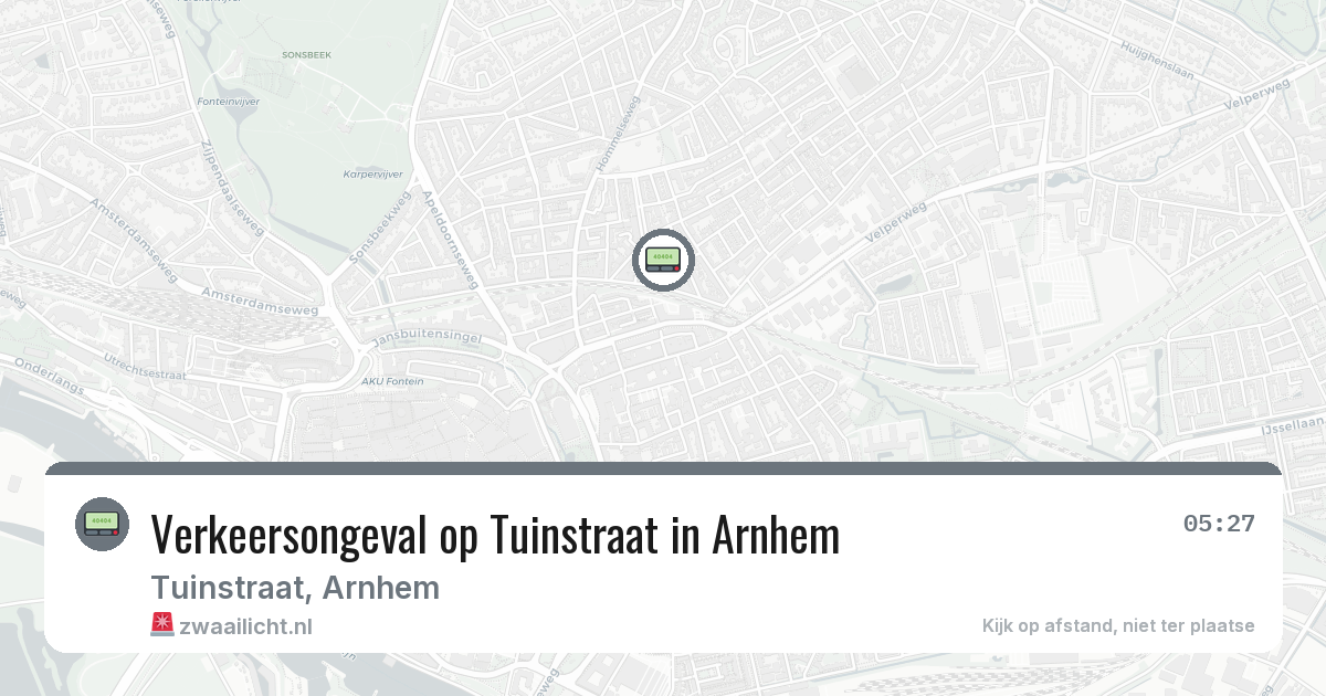 Verkeersongeval op Tuinstraat in Arnhem — 25 jun 2026