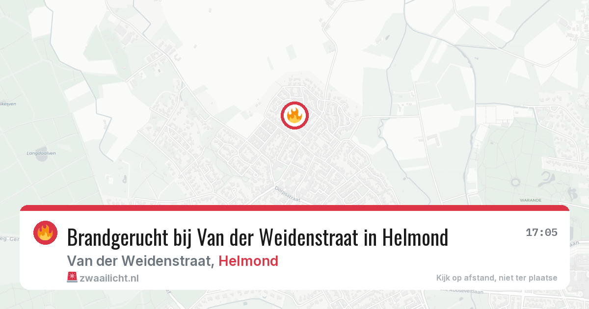 Brandgerucht bij Van der Weidenstraat in Helmond — 3 jun 2026
