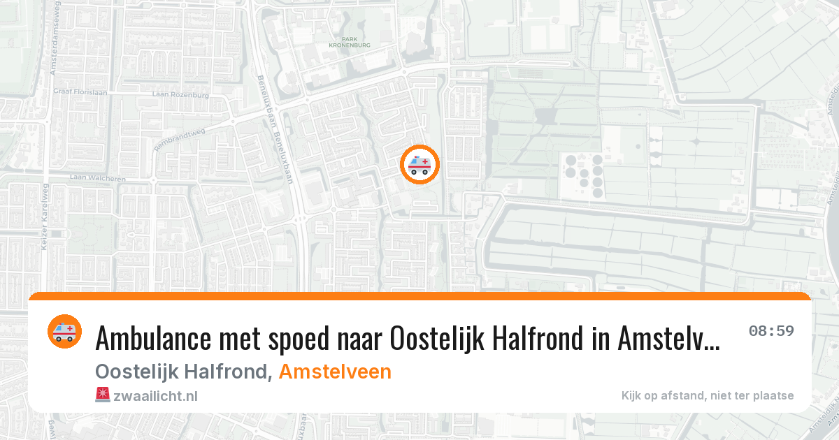 Ambulance met spoed naar Oostelijk Halfrond in Amstelveen — 21 mrt 2026