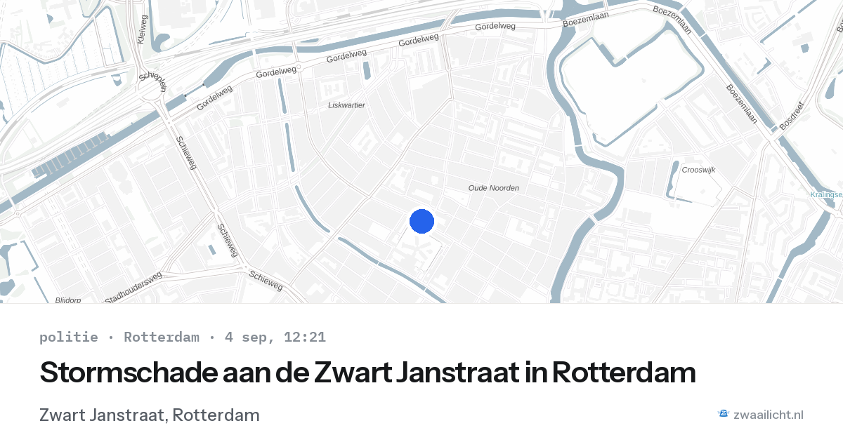 Stormschade aan de Zwart Janstraat in Rotterdam — 4 sep 2026