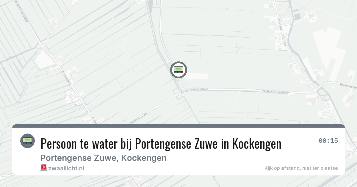 Persoon te water bij Portengense Zuwe in Kockengen — 23 mrt 2026