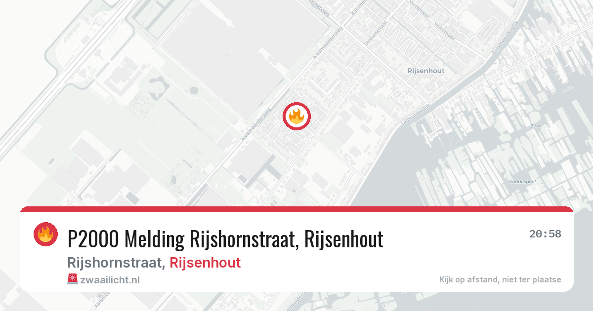 P2000 Melding Rijshornstraat, Rijsenhout — 13 aug 2026