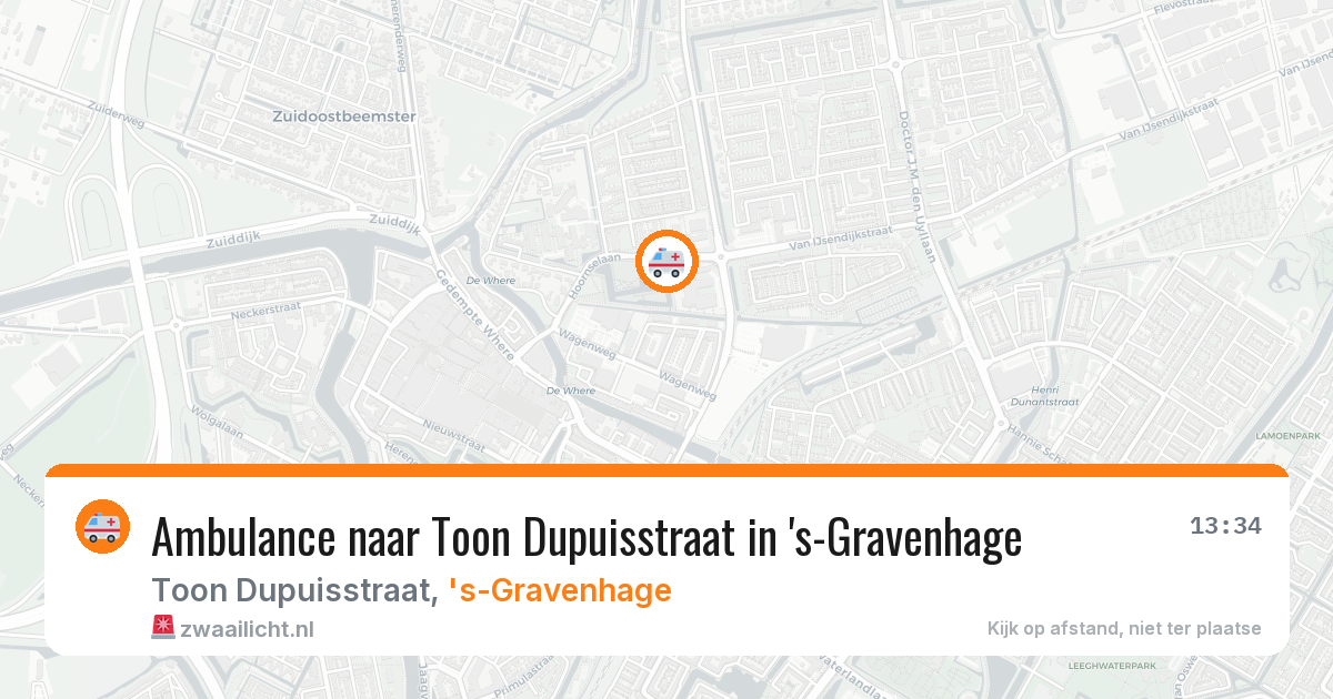 Ambulance naar Toon Dupuisstraat in 's-Gravenhage — 20 mrt 2026