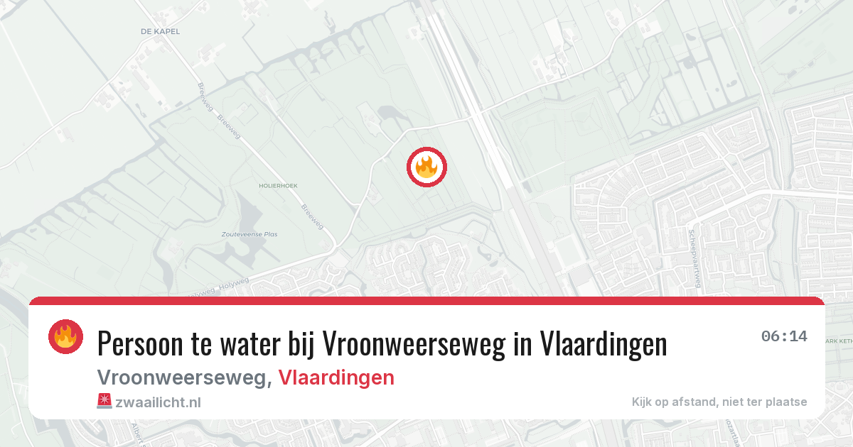 Persoon te water bij Vroonweerseweg in Vlaardingen — 27 jun 2026