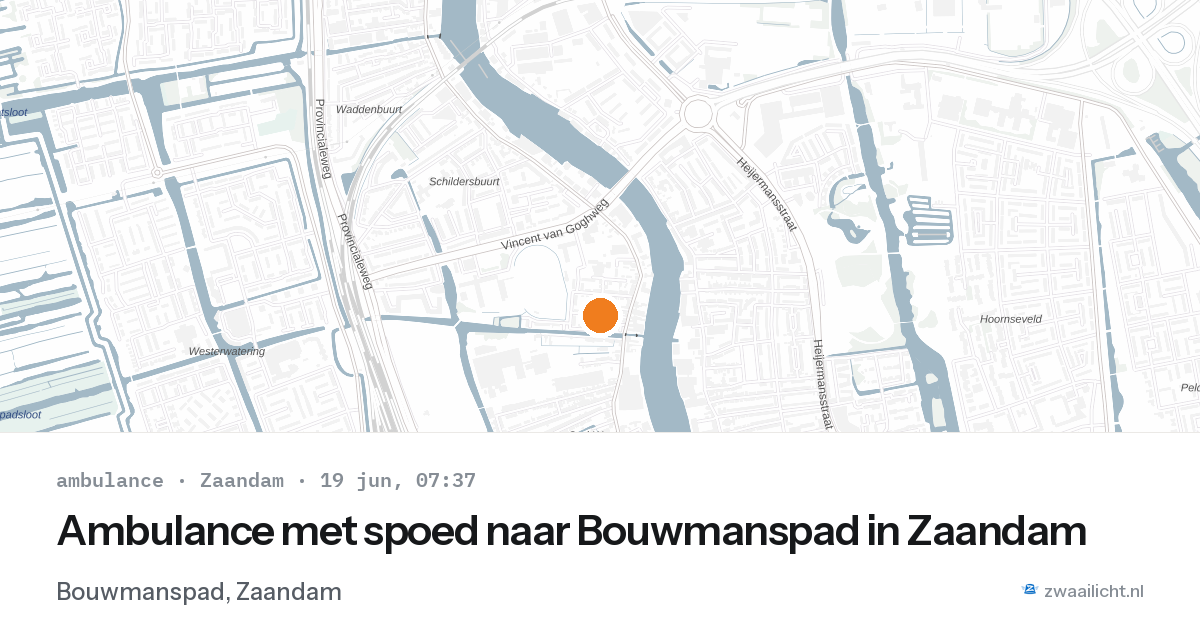 Ambulance met spoed naar Bouwmanspad in Zaandam — 19 jun 2026