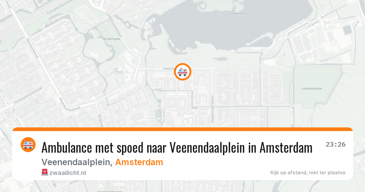 Ambulance met spoed naar Veenendaalplein in Amsterdam — 19 mei 2026
