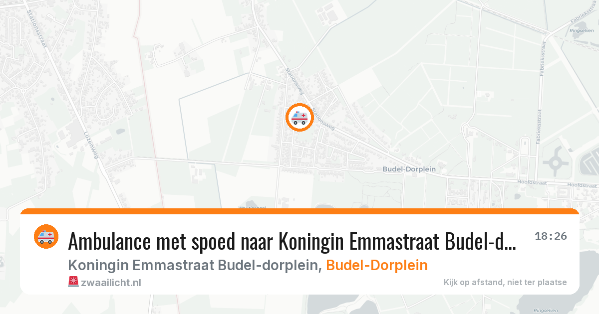 Ambulance met spoed naar Koningin Emmastraat Budel-dorplein in Budel-Dorplein — 23 jun 2026