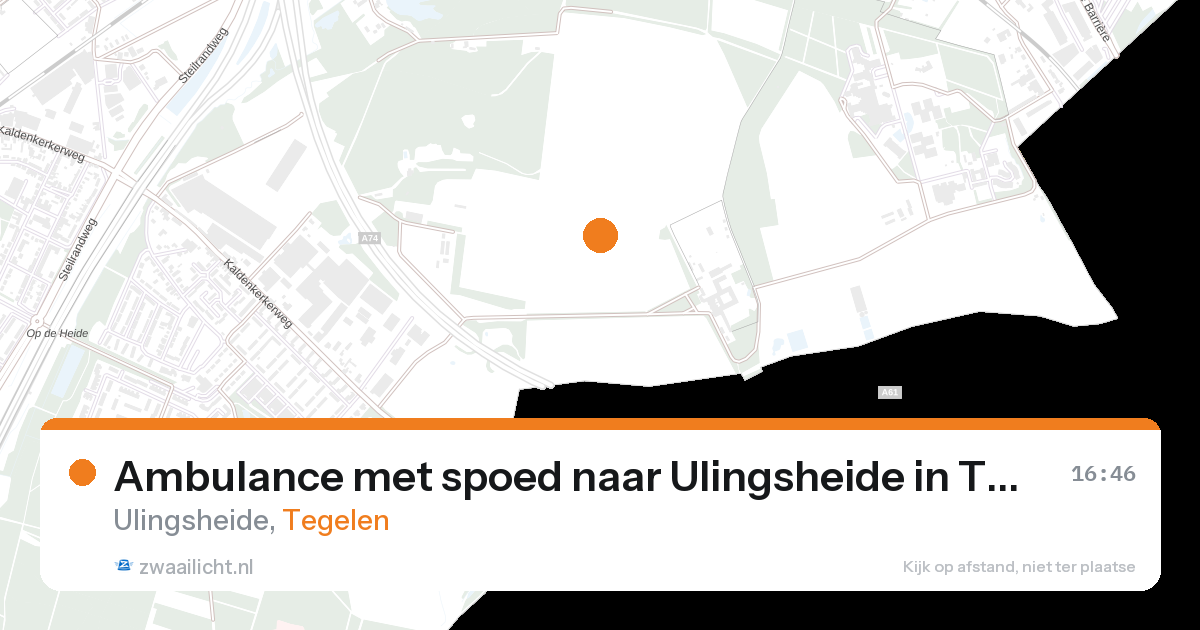 Ambulance met spoed naar Ulingsheide in Tegelen — 25 aug 2026