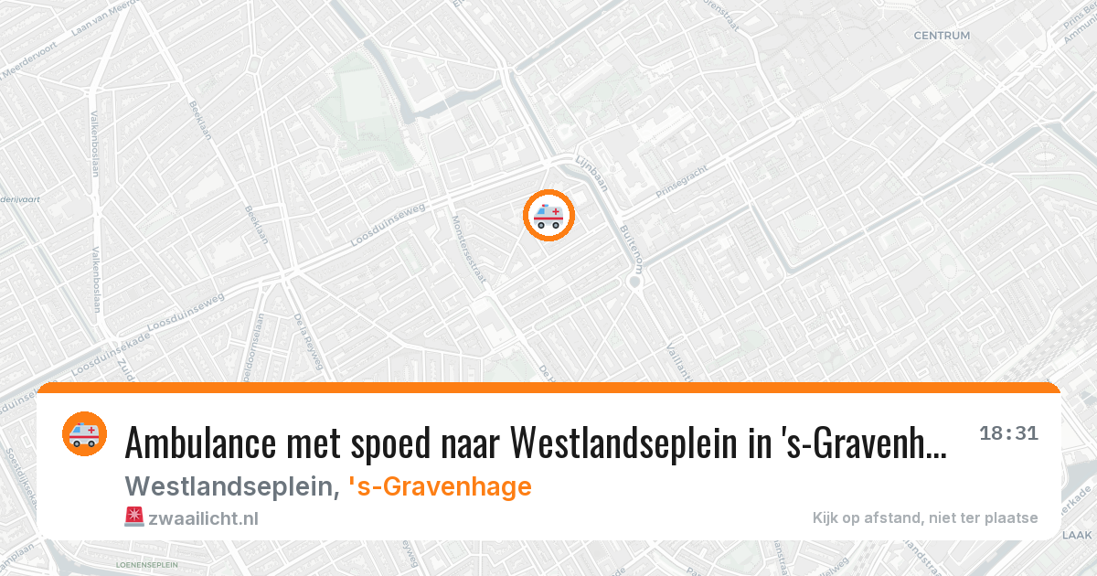Ambulance met spoed naar Westlandseplein in 's-Gravenhage — 26 apr 2026