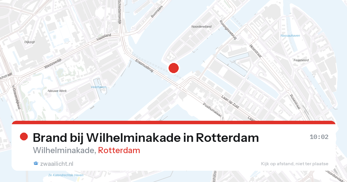 Brand bij Wilhelminakade in Rotterdam — 27 aug 2026