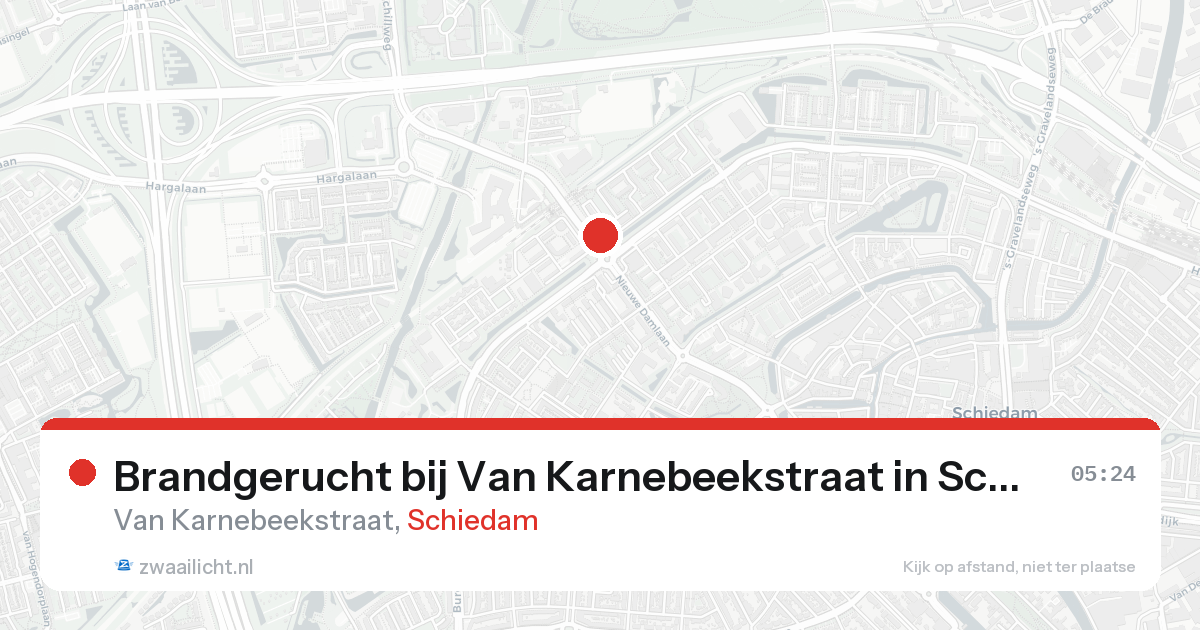 Brandgerucht bij Van Karnebeekstraat in Schiedam — 25 aug 2026
