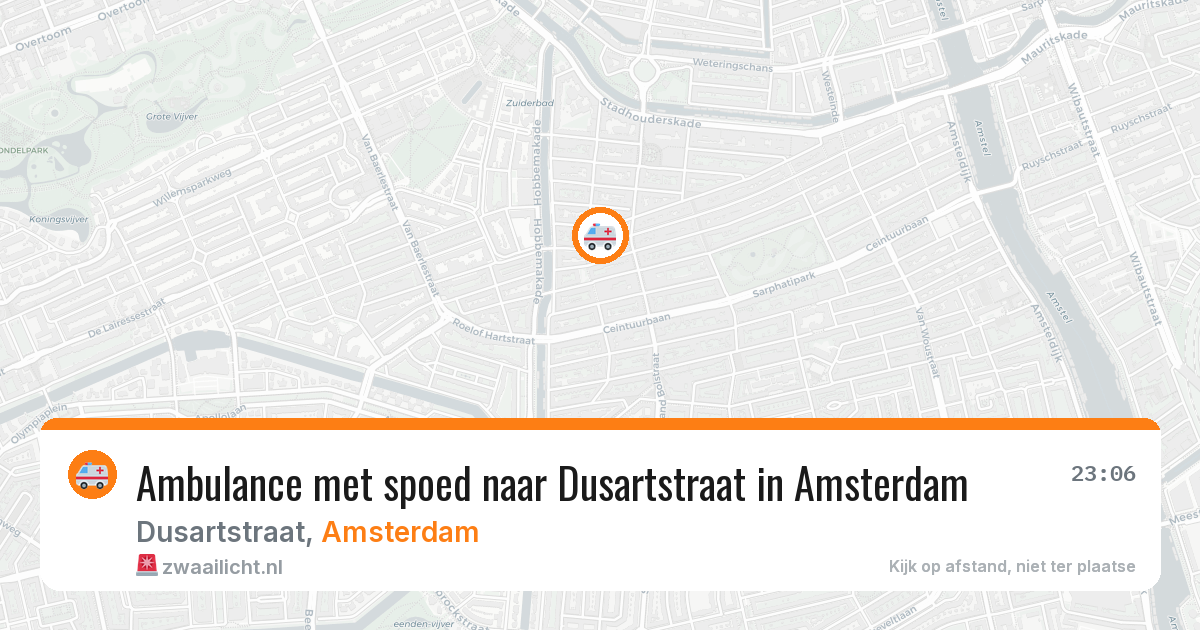 Ambulance met spoed naar Dusartstraat in Amsterdam — 18 jun 2026