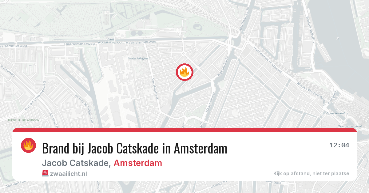 Brand bij Jacob Catskade in Amsterdam — 6 jun 2026