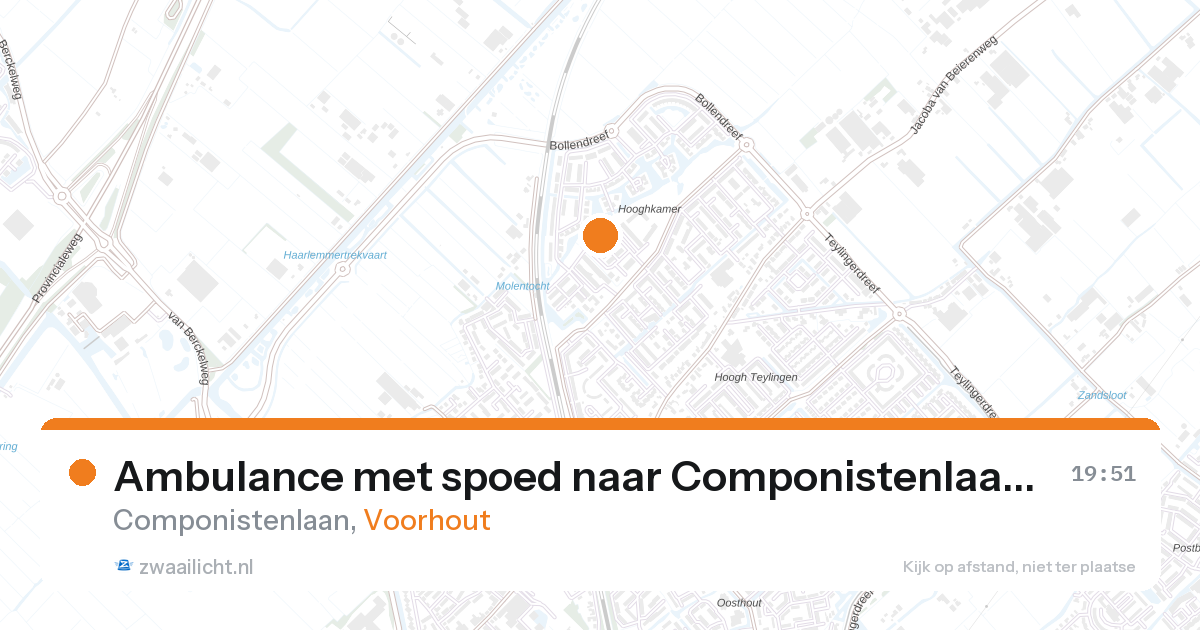 Ambulance met spoed naar Componistenlaan in Voorhout — 24 aug 2026