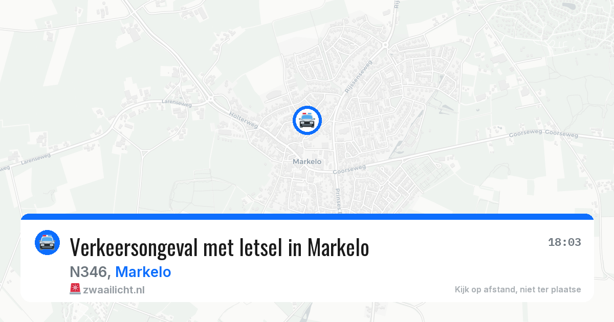 Verkeersongeval met letsel in Markelo — 8 aug 2026