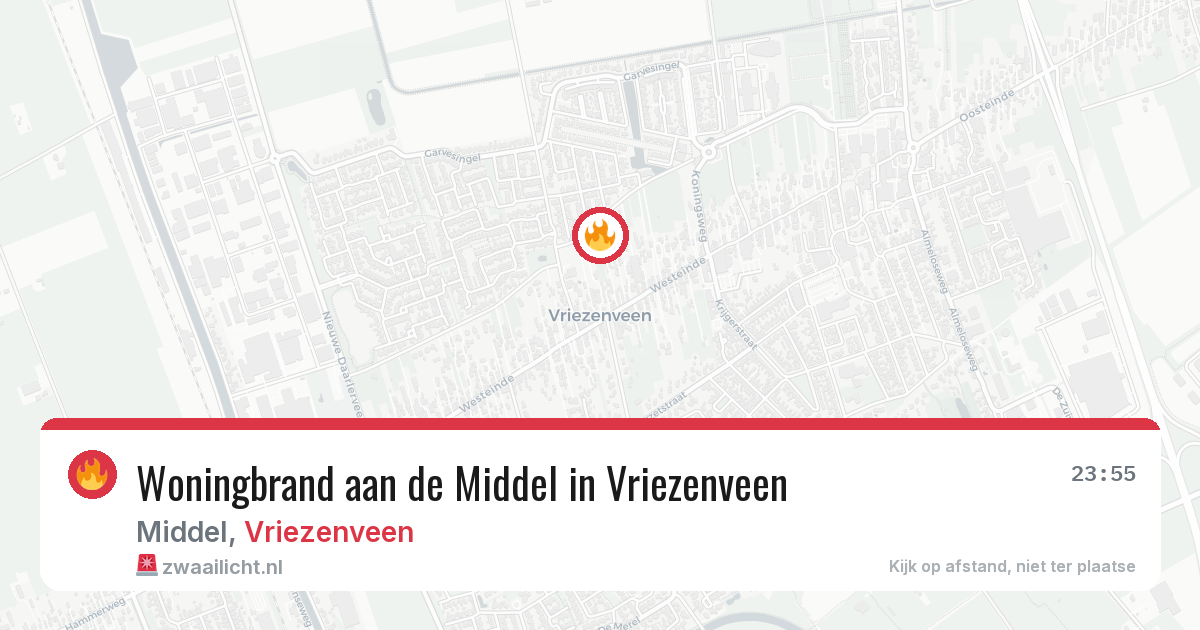 Woningbrand aan de Middel in Vriezenveen — 30 jul 2026