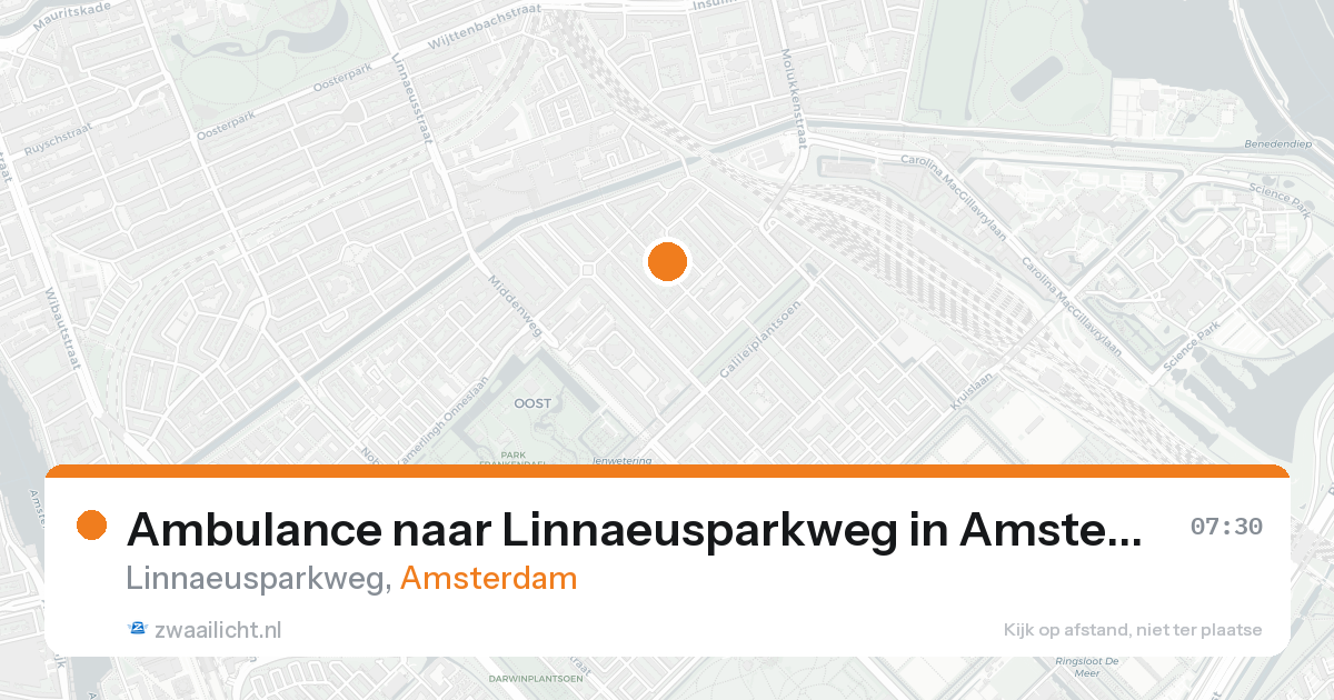 Ambulance naar Linnaeusparkweg in Amsterdam — 17 aug 2026