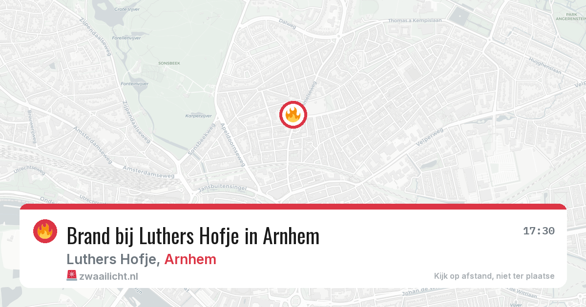 Brand bij Luthers Hofje in Arnhem — 12 aug 2026