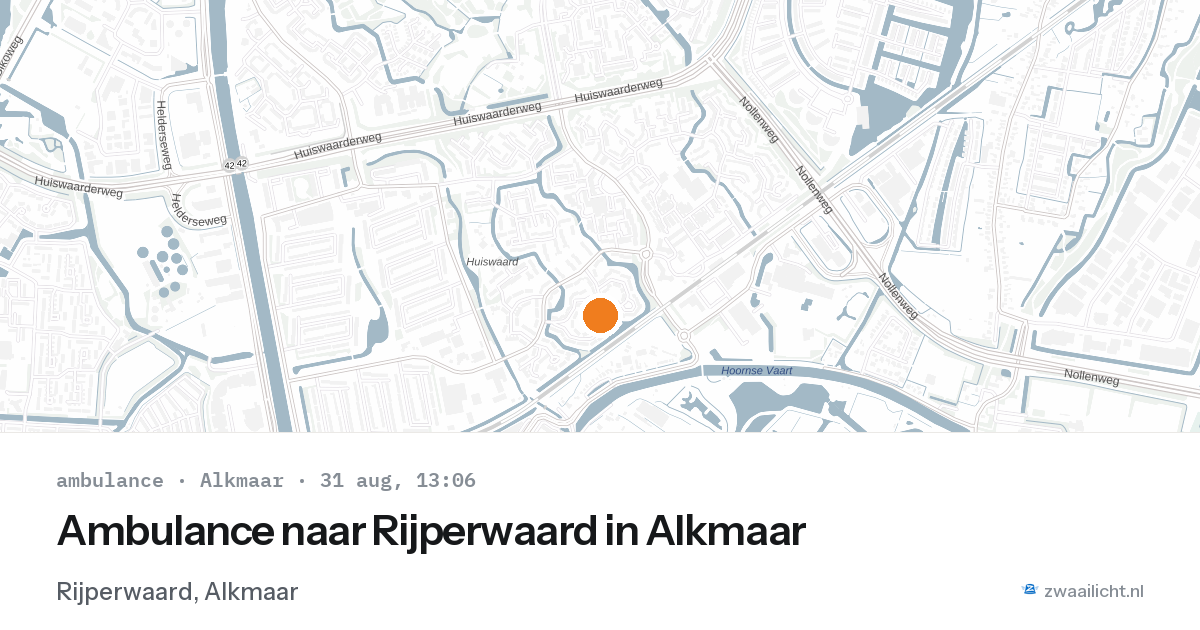 Ambulance naar Rijperwaard in Alkmaar — 31 aug 2026