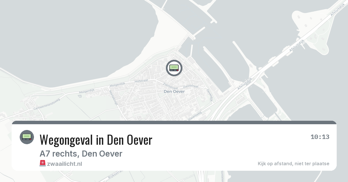 Wegongeval in Den Oever — 23 feb 2026