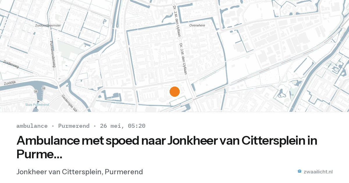 Ambulance met spoed naar Jonkheer van Cittersplein in Purmerend — 26 mei 2026
