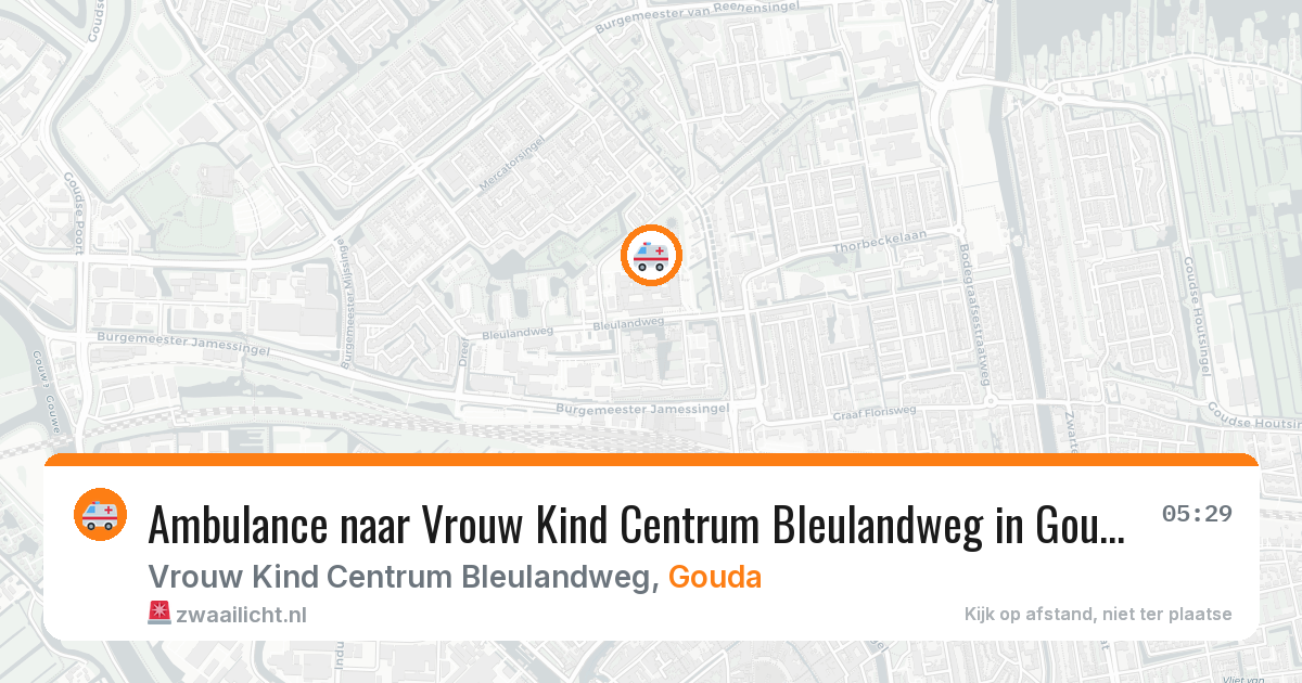 Ambulance naar Vrouw Kind Centrum Bleulandweg in Gouda — 30 jan 2026