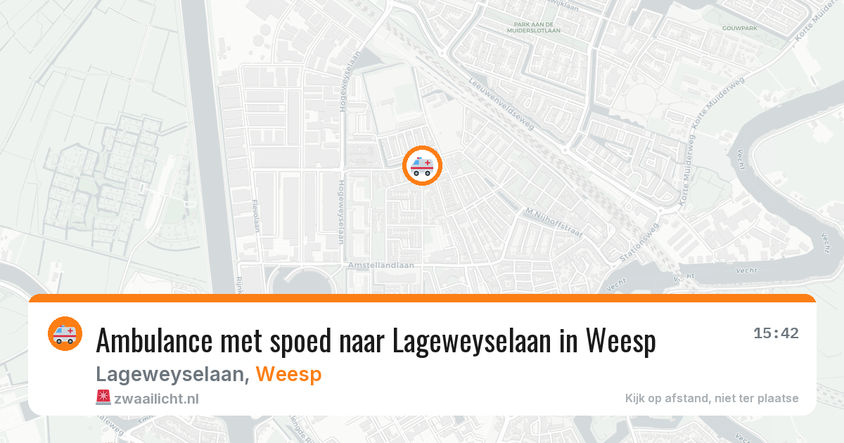 Ambulance met spoed naar Lageweyselaan in Weesp — 13 jul 2026