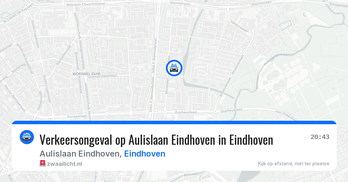 Verkeersongeval op Aulislaan Eindhoven in Eindhoven — 9 mei 2026