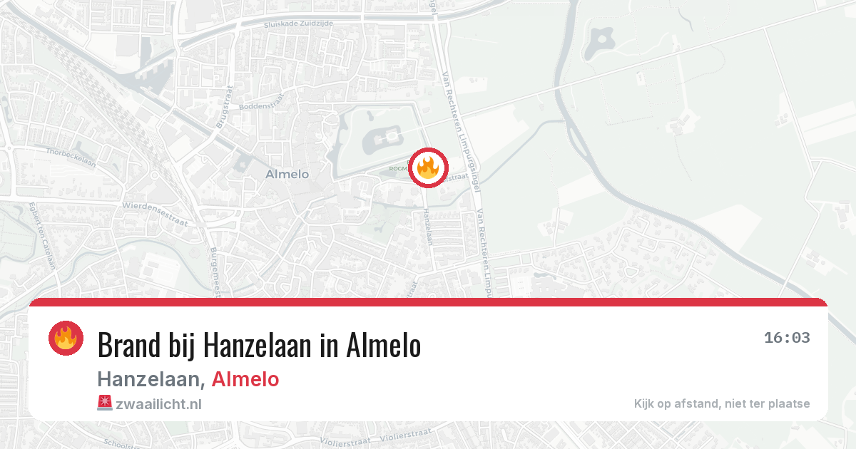 Brand bij Hanzelaan in Almelo — 11 aug 2026