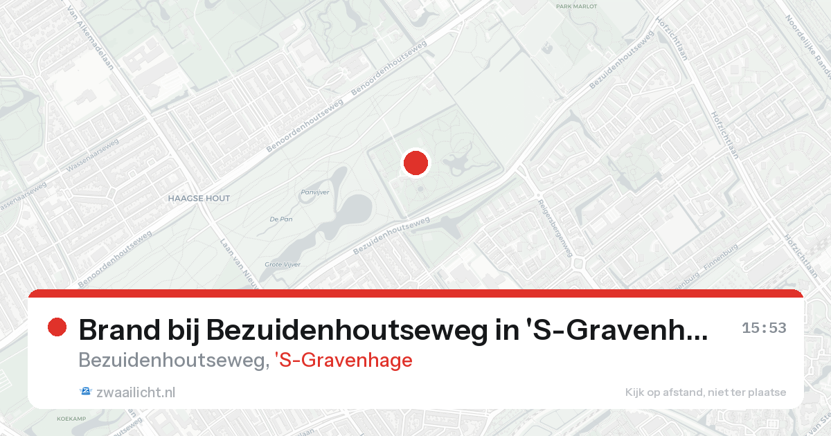 Brand bij Bezuidenhoutseweg in 'S-Gravenhage — 18 aug 2026
