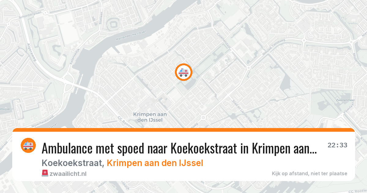 Ambulance met spoed naar Koekoekstraat in Krimpen aan den IJssel — 23 mei 2026