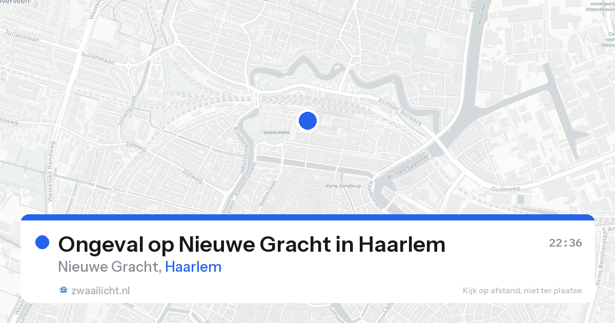 Ongeval op Nieuwe Gracht in Haarlem — 21 aug 2026