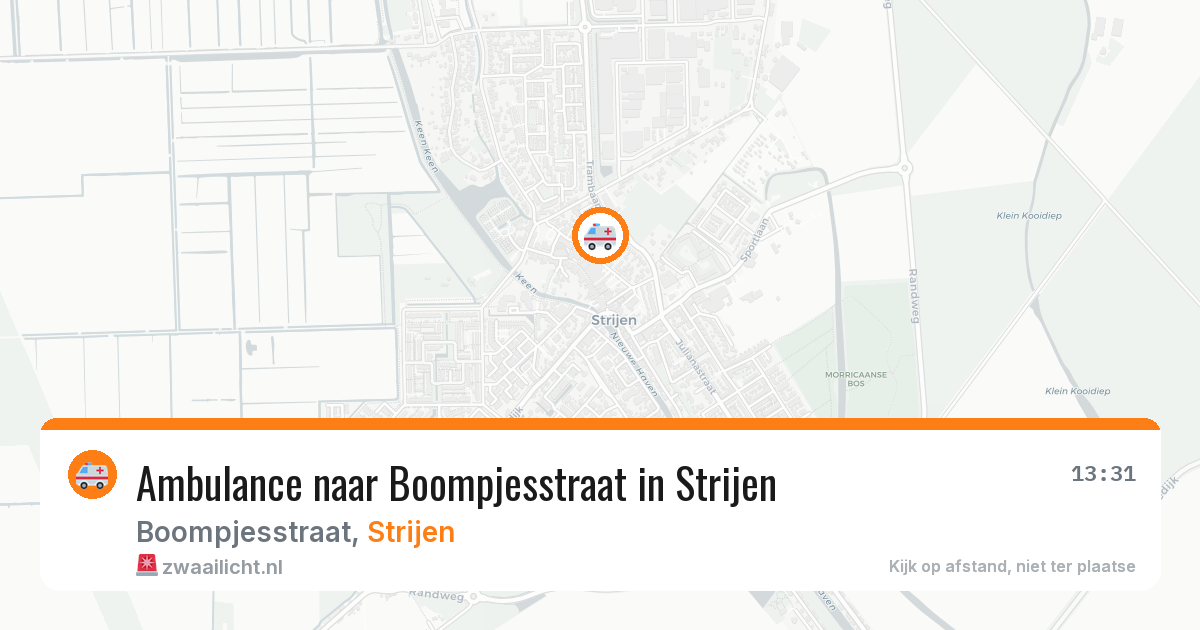 Ambulance naar Boompjesstraat in Strijen — 23 mrt 2026