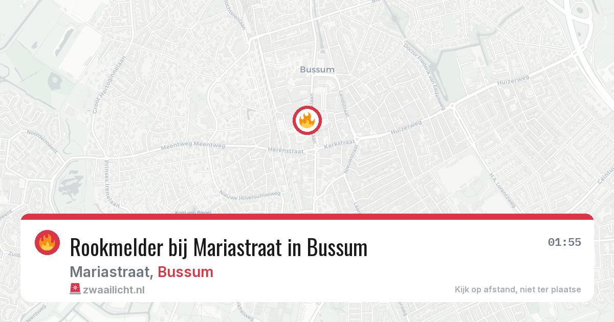 Rookmelder bij Mariastraat in Bussum — 17 jul 2026
