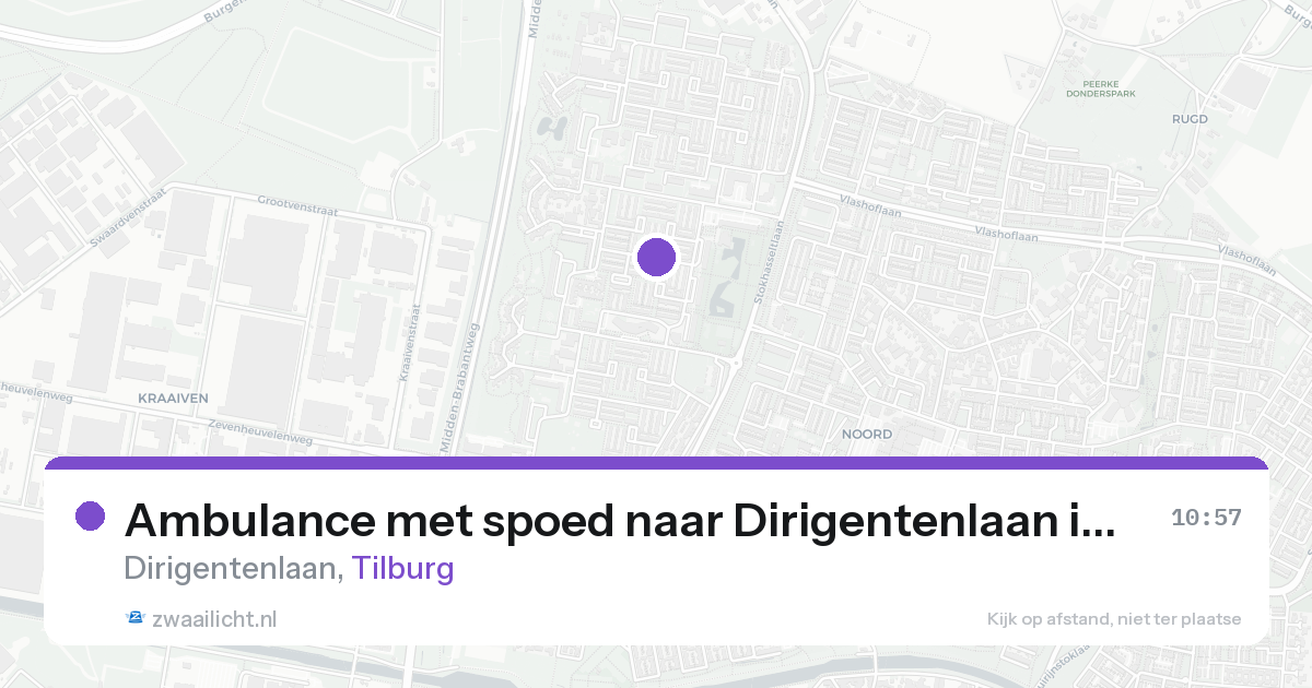 Ambulance met spoed naar Dirigentenlaan in Tilburg — 24 aug 2026
