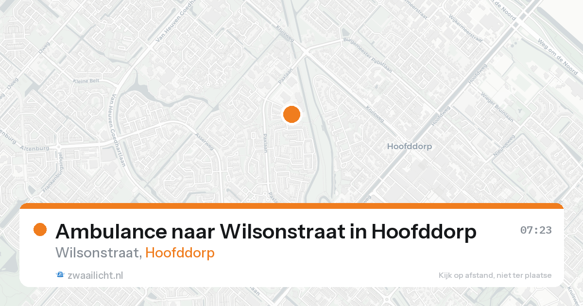 Ambulance naar Wilsonstraat in Hoofddorp — 19 aug 2026