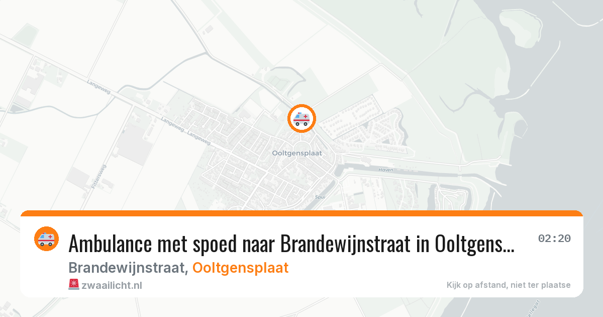 Ambulance met spoed naar Brandewijnstraat in Ooltgensplaat — 12 aug 2026
