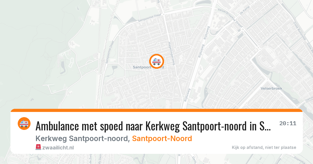 Ambulance met spoed naar Kerkweg Santpoort-noord in Santpoort-Noord — 20 jun 2026