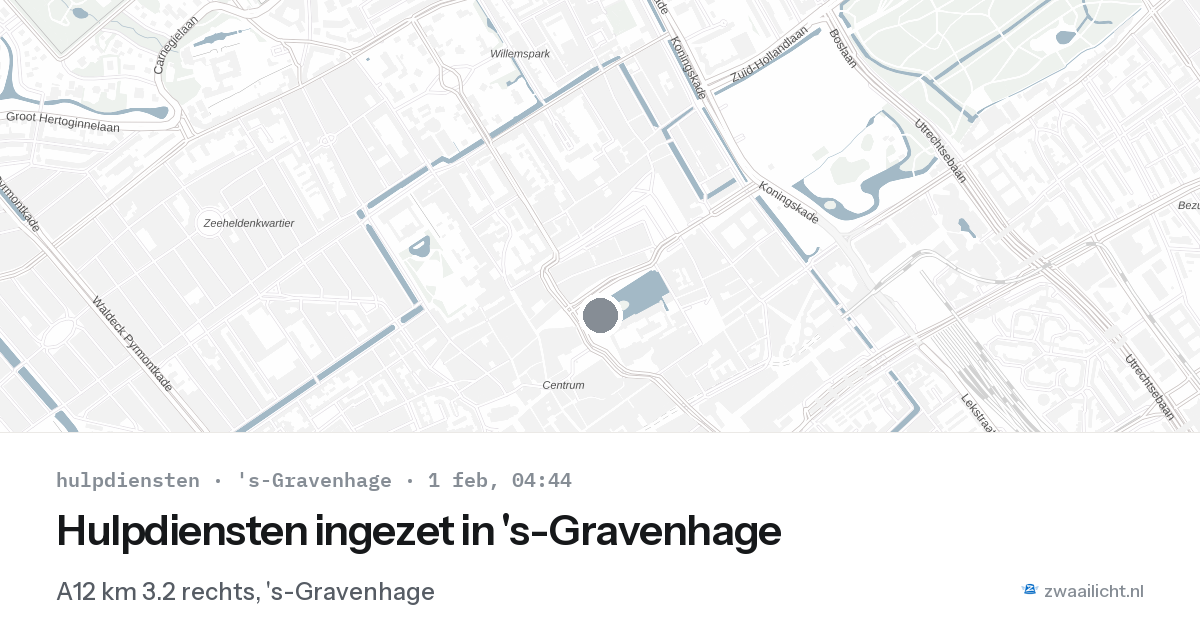 Hulpdiensten ingezet in 's-Gravenhage — 1 feb 2026 | 🚨 Zwaailicht.nl