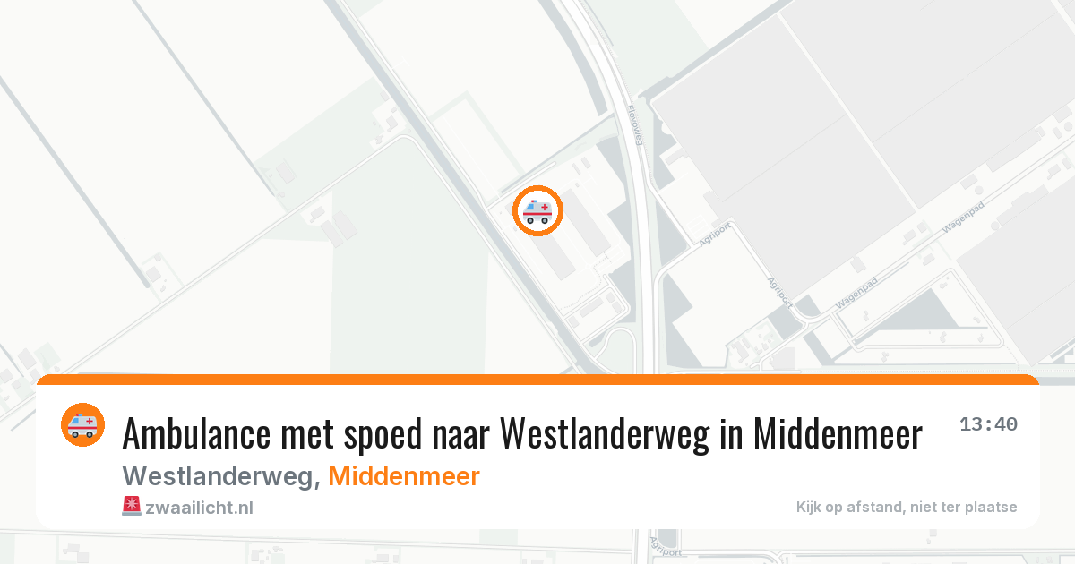 Ambulance met spoed naar Westlanderweg in Middenmeer — 24 mei 2026