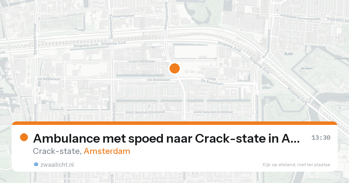 Ambulance met spoed naar Crack-state in Amsterdam — 20 aug 2026
