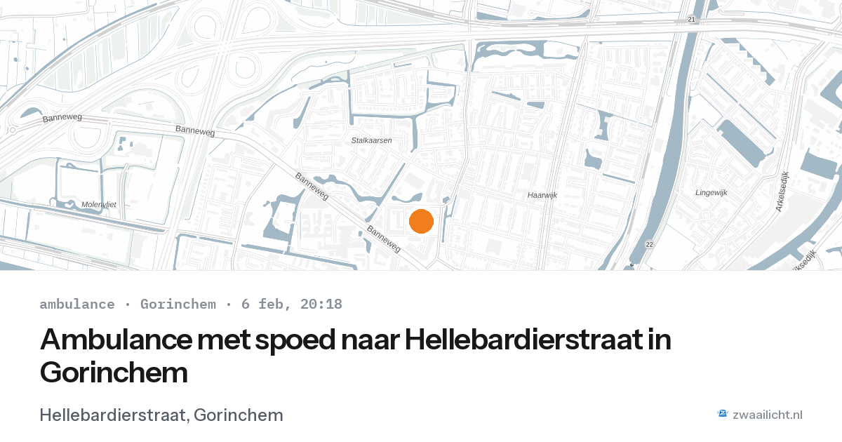 Ambulance met spoed naar Hellebardierstraat in Gorinchem — 6 feb 2026