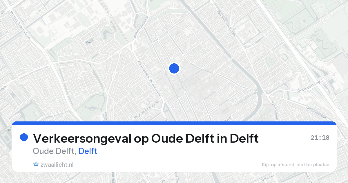 Verkeersongeval op Oude Delft in Delft — 20 aug 2026