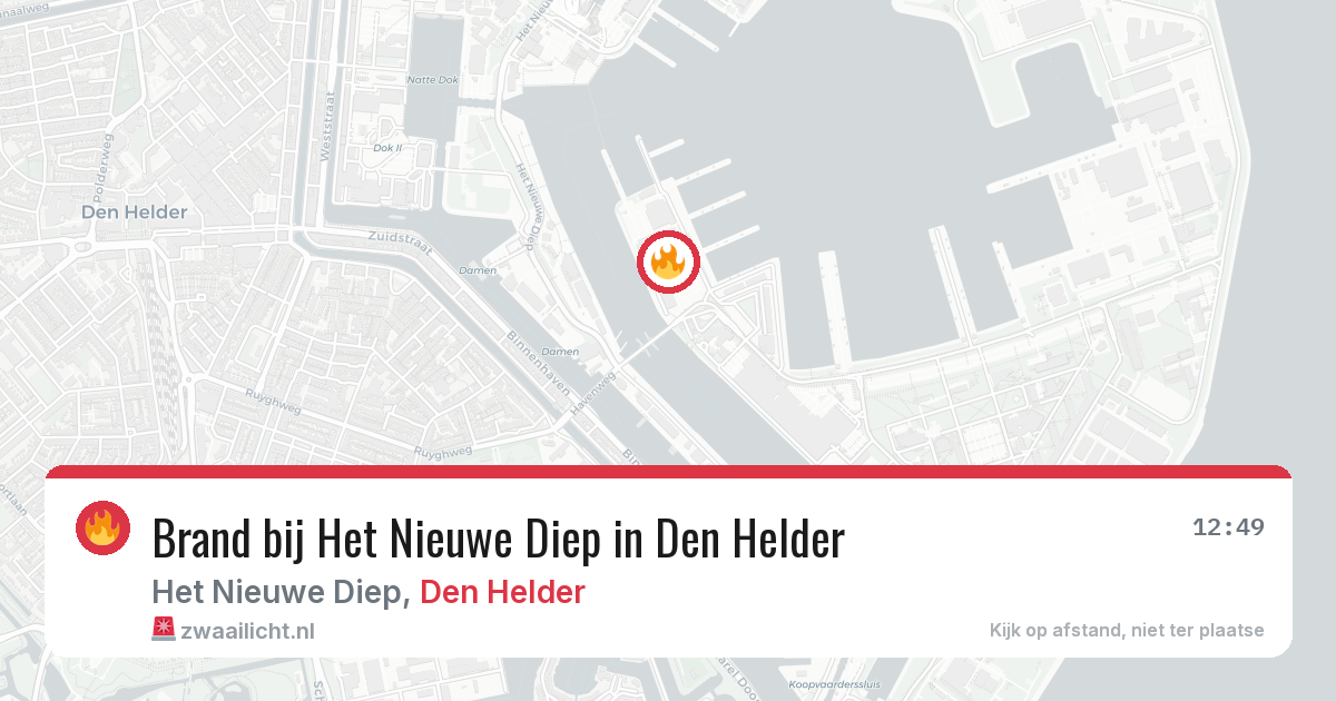 Brand bij Het Nieuwe Diep in Den Helder — 16 mrt 2026