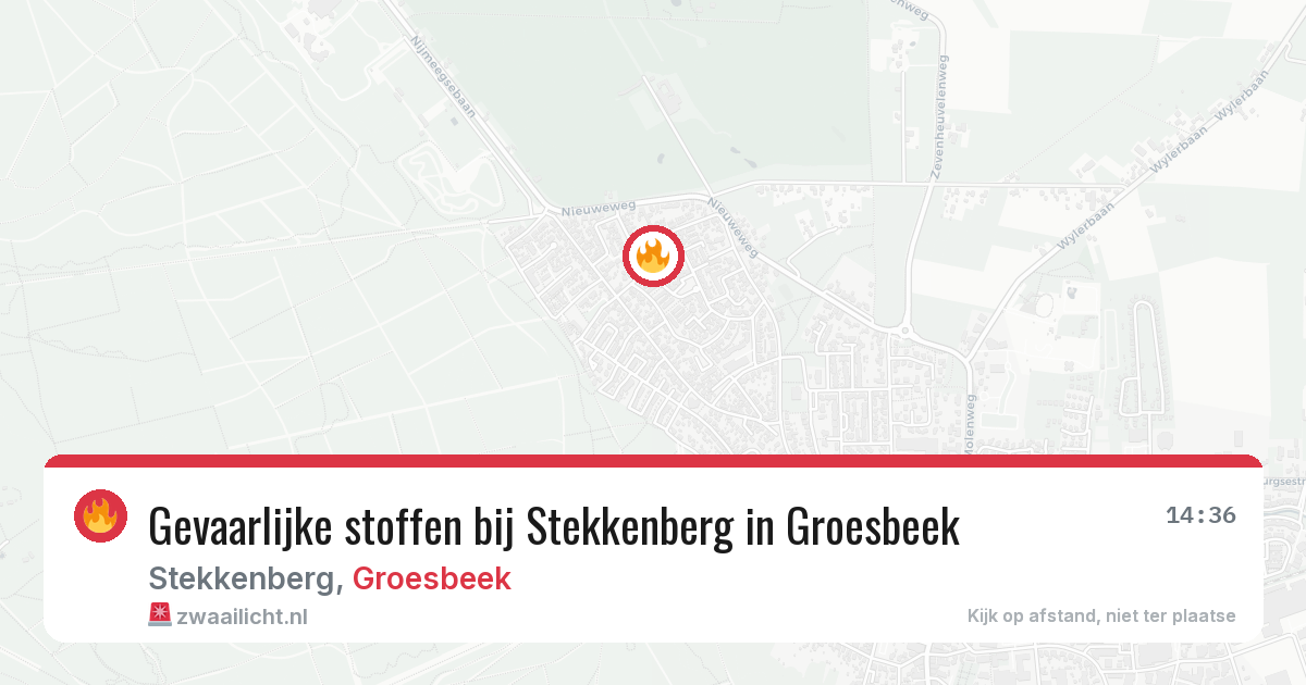 Gevaarlijke stoffen bij Stekkenberg in Groesbeek — 23 jun 2026