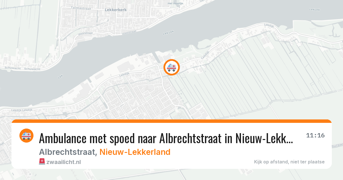 Ambulance met spoed naar Albrechtstraat in Nieuw-Lekkerland — 30 jun 2026