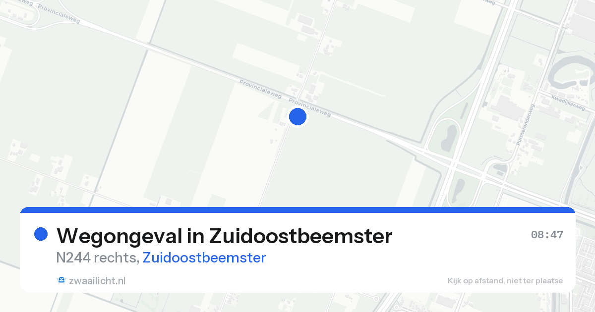 Wegongeval in Zuidoostbeemster — 19 aug 2026