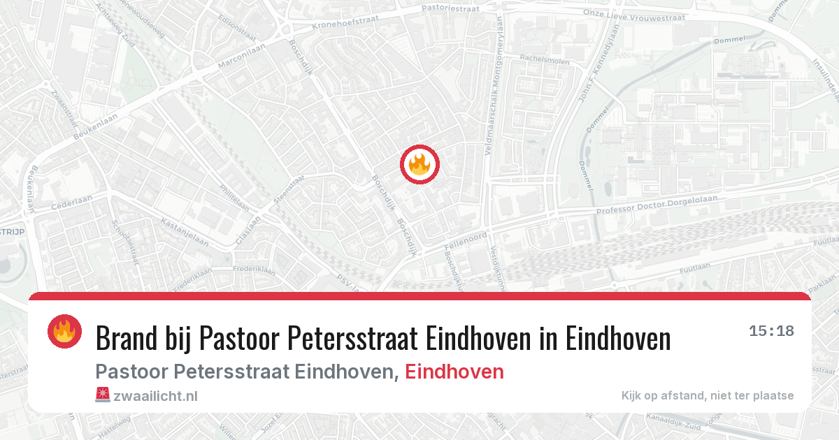Brand bij Pastoor Petersstraat Eindhoven in Eindhoven — 20 feb 2026