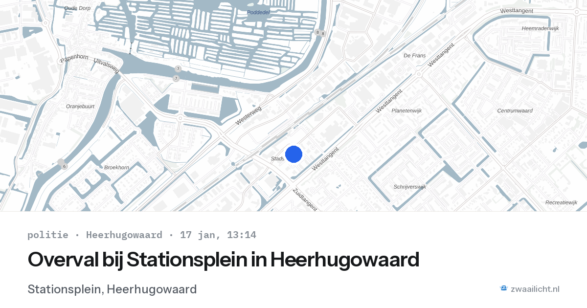 Overval bij Stationsplein in Heerhugowaard — 17 jan 2026